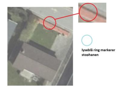 billedet viser hvor man kan finde stophanen ind til huset